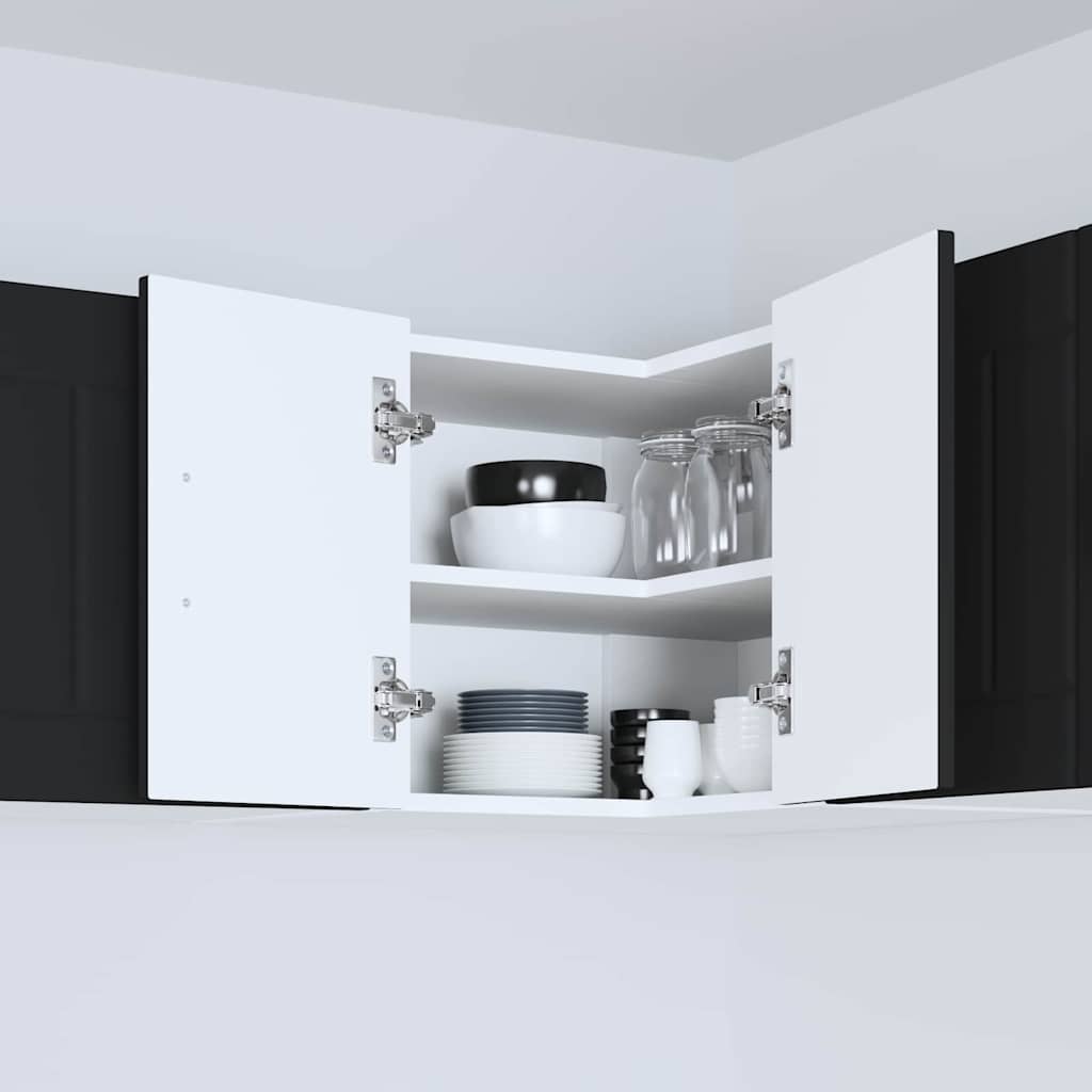 Keukenkast aan de muur Zwart 57 x 57 x 40 cm Bewerkt hout
