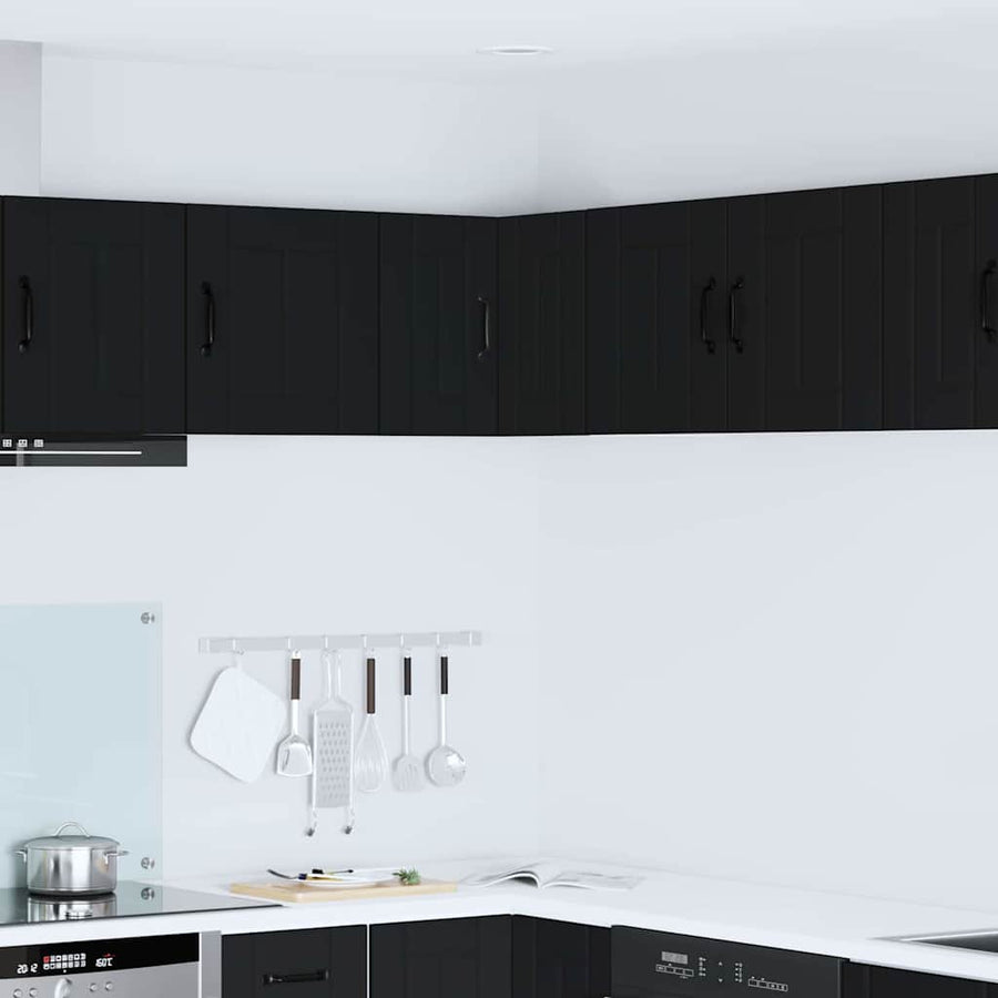 Keukenkast aan de muur Zwart 57 x 57 x 40 cm Bewerkt hout