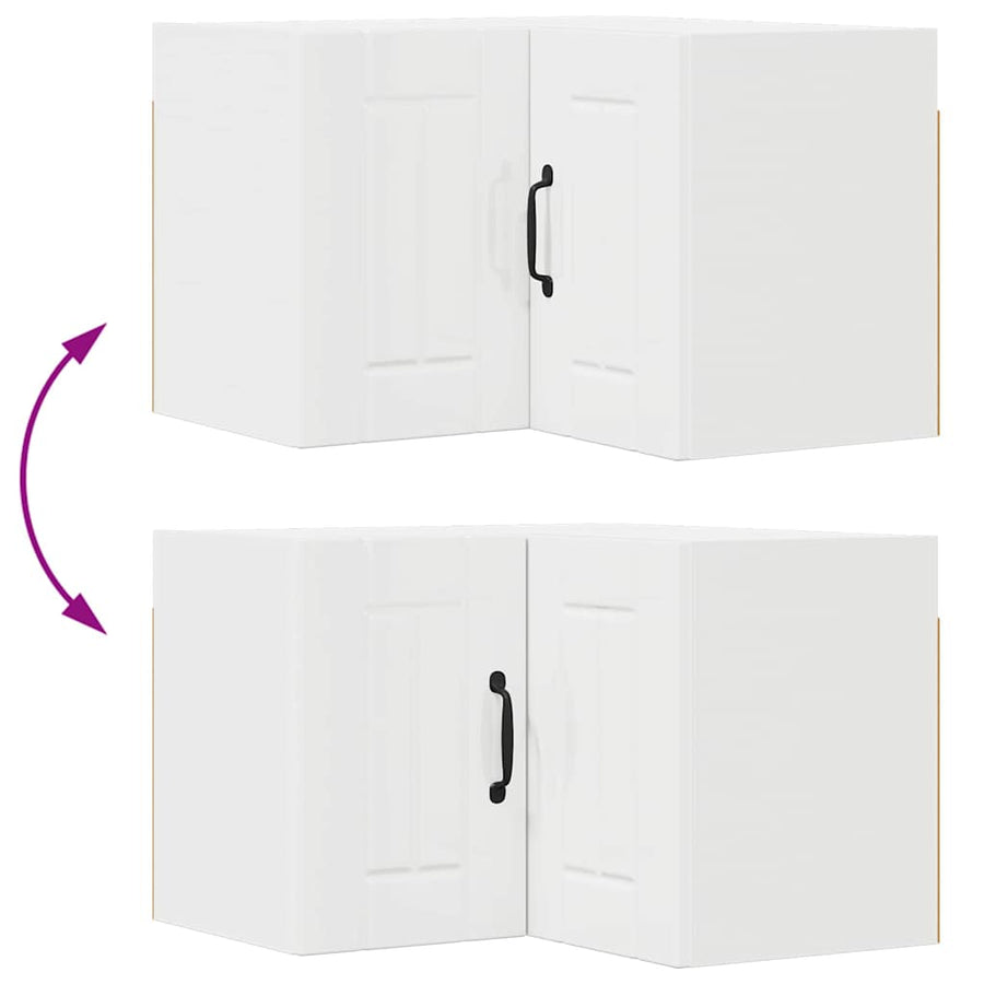 Keukenkast aan de muur met plank Hoogglans wit 57 x 57 x 40 cm