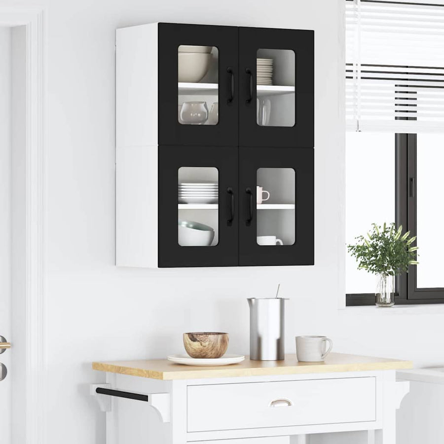 Keukenkast aan de muur Zwart 60 x 31 x 40 cm Bewerkt hout