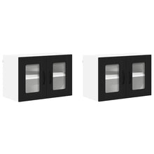 Keukenkast aan de muur 2 pcs Zwart 60 x 31 x 40 cm Bewerkt hout