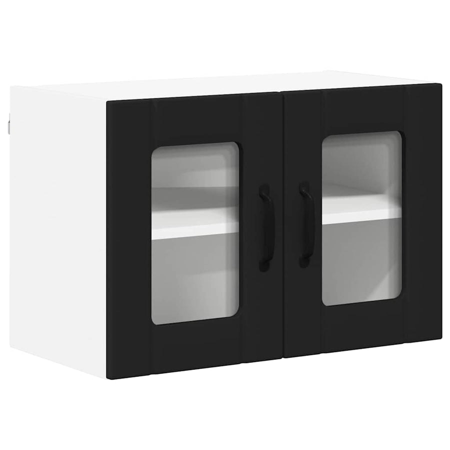 Keukenkast aan de muur 2 pcs Zwart 60 x 31 x 40 cm Bewerkt hout