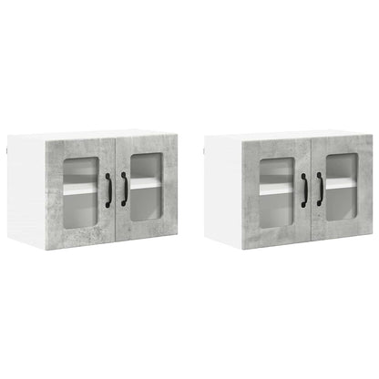 Keukenkast aan de muur 2 pcs Beton Grijs 60 x 31 x 40 cm