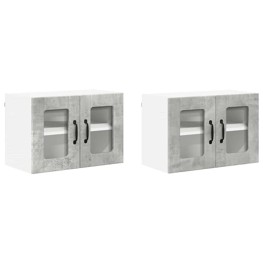 Keukenkast aan de muur 2 pcs Beton Grijs 60 x 31 x 40 cm