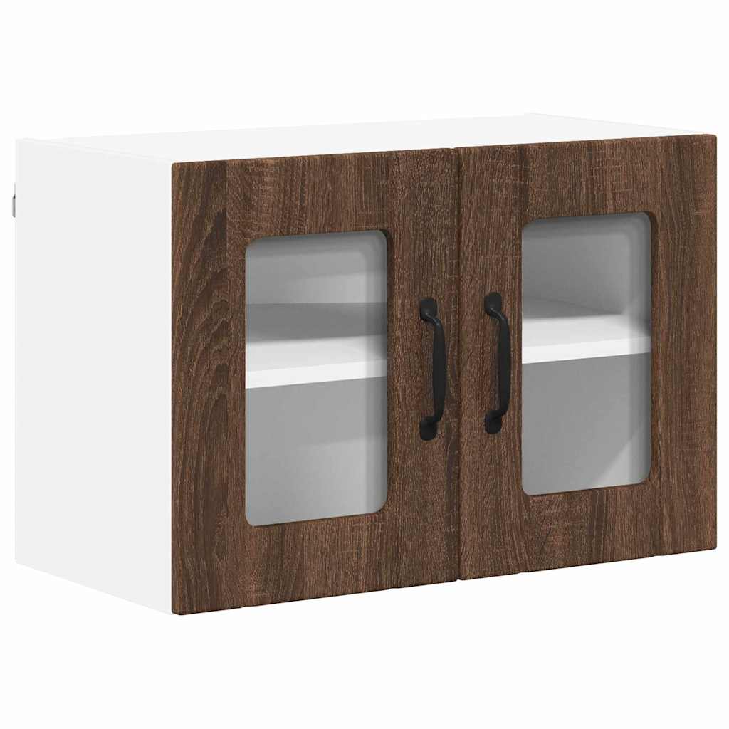 Keukenwandkasten 2 pcs Bruin Eiken 60 x 31 x 40 cm Bewerkt hout
