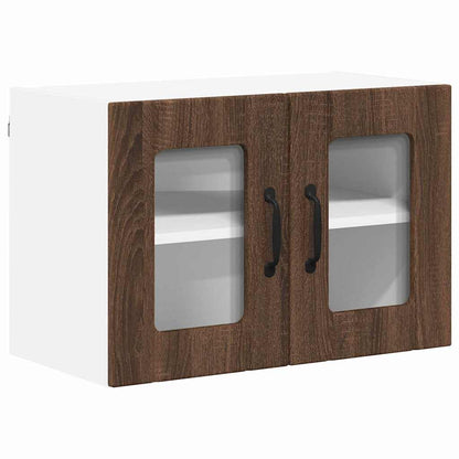 Keukenwandkasten 2 pcs Bruin Eiken 60 x 31 x 40 cm Bewerkt hout