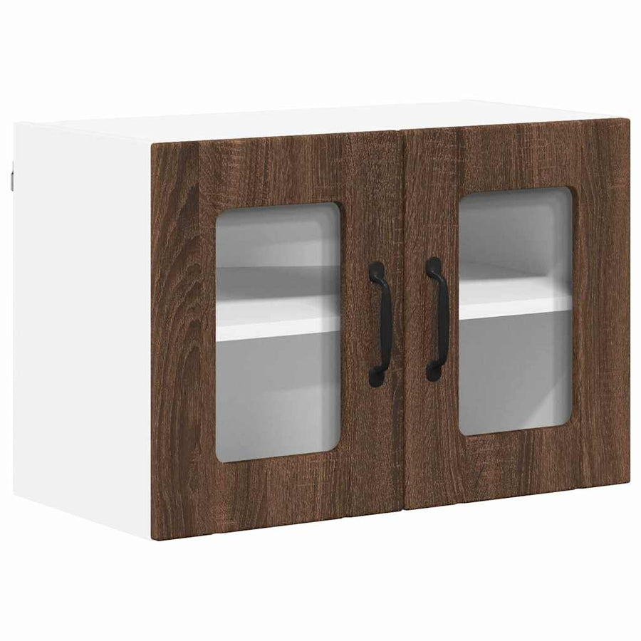 Keukenwandkasten 2 pcs Bruin Eiken 60 x 31 x 40 cm Bewerkt hout