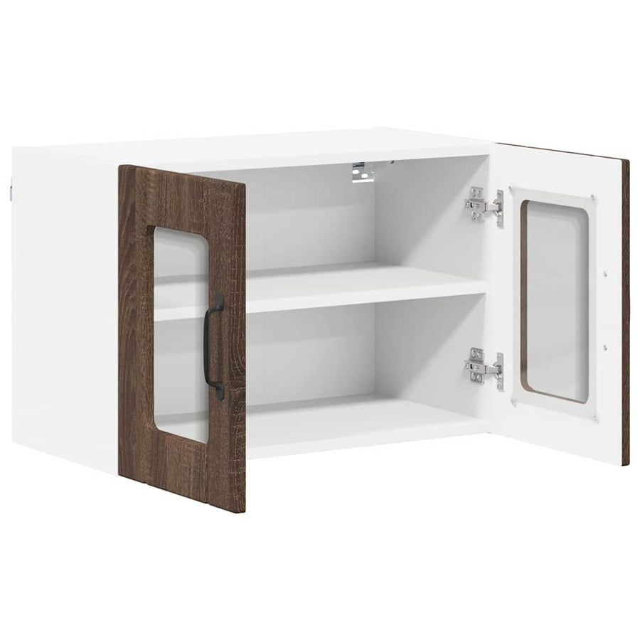 Keukenwandkasten 2 pcs Bruin Eiken 60 x 31 x 40 cm Bewerkt hout
