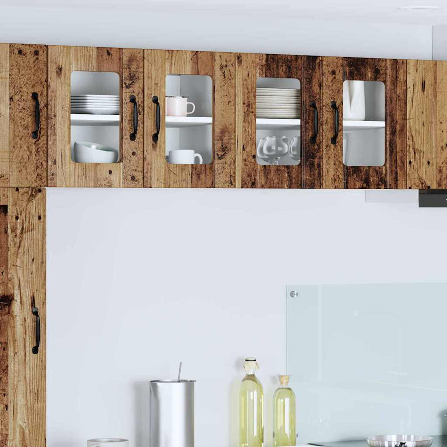 Keukenkast aan de muur met plank 2 pcs Oud Hout 60 x 31 x 40 cm
