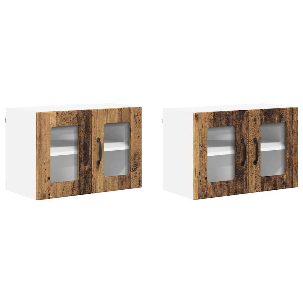 Keukenkast aan de muur met plank 2 pcs Oud Hout 60 x 31 x 40 cm