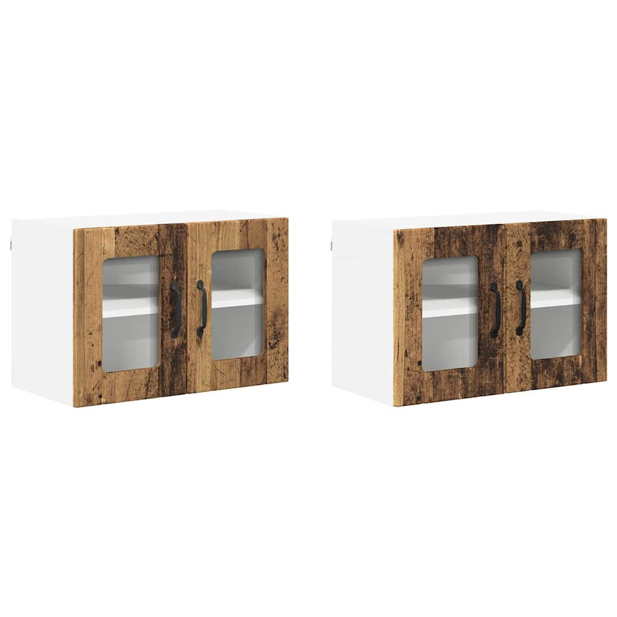 Keukenkast aan de muur met plank 2 pcs Oud Hout 60 x 31 x 40 cm