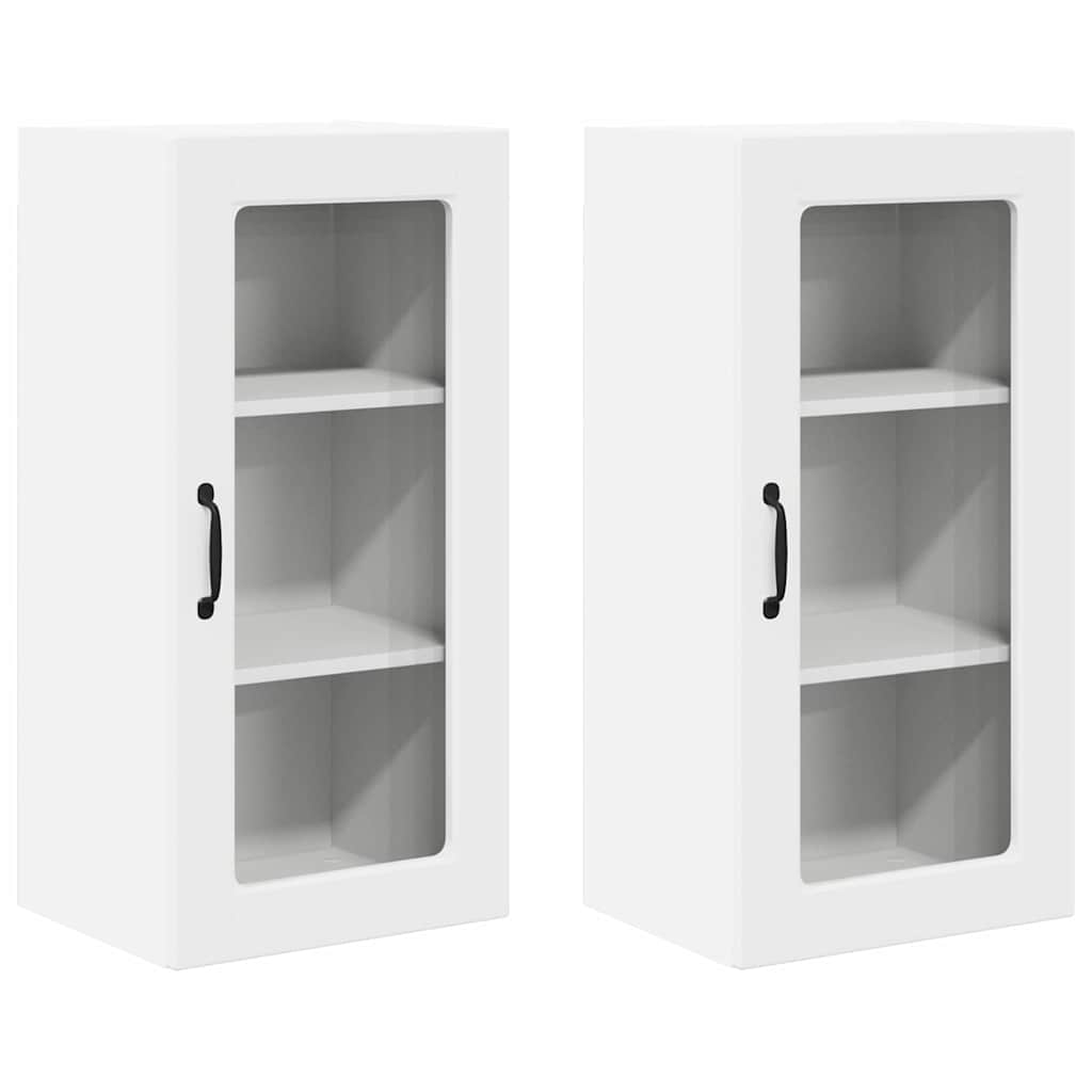 Keukenkast aan de muur 2 pcs Wit 40 x 31 x 80 cm Bewerkt hout