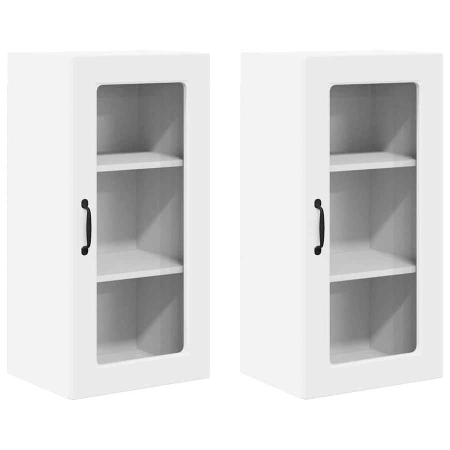 Keukenkast aan de muur 2 pcs Wit 40 x 31 x 80 cm Bewerkt hout