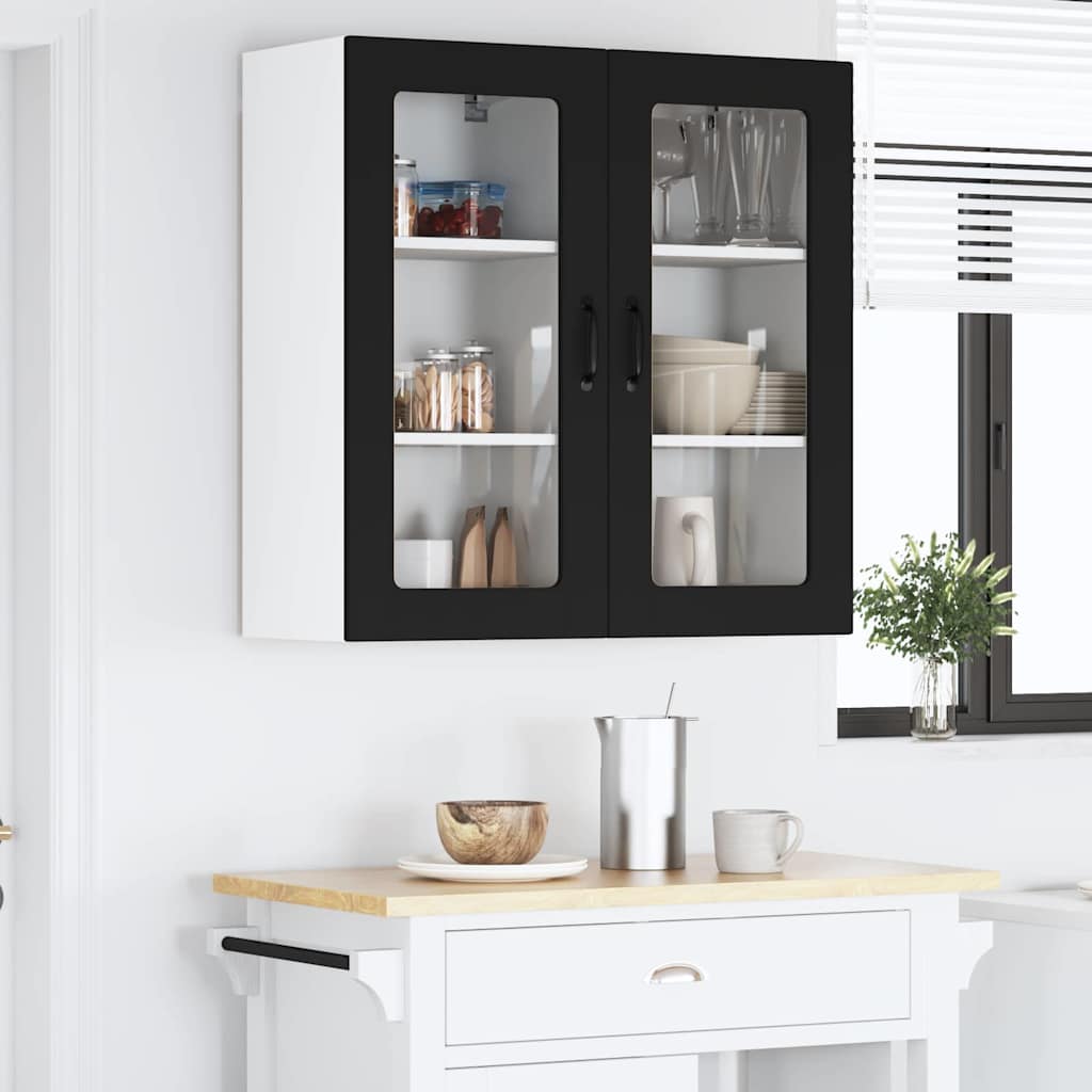Keukenkast aan de muur Zwart 40 x 31 x 80 cm Bewerkt hout