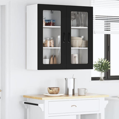 Keukenkast aan de muur Zwart 40 x 31 x 80 cm Bewerkt hout