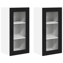 Keukenkast aan de muur 2 pcs Zwart 40 x 31 x 80 cm Bewerkt hout