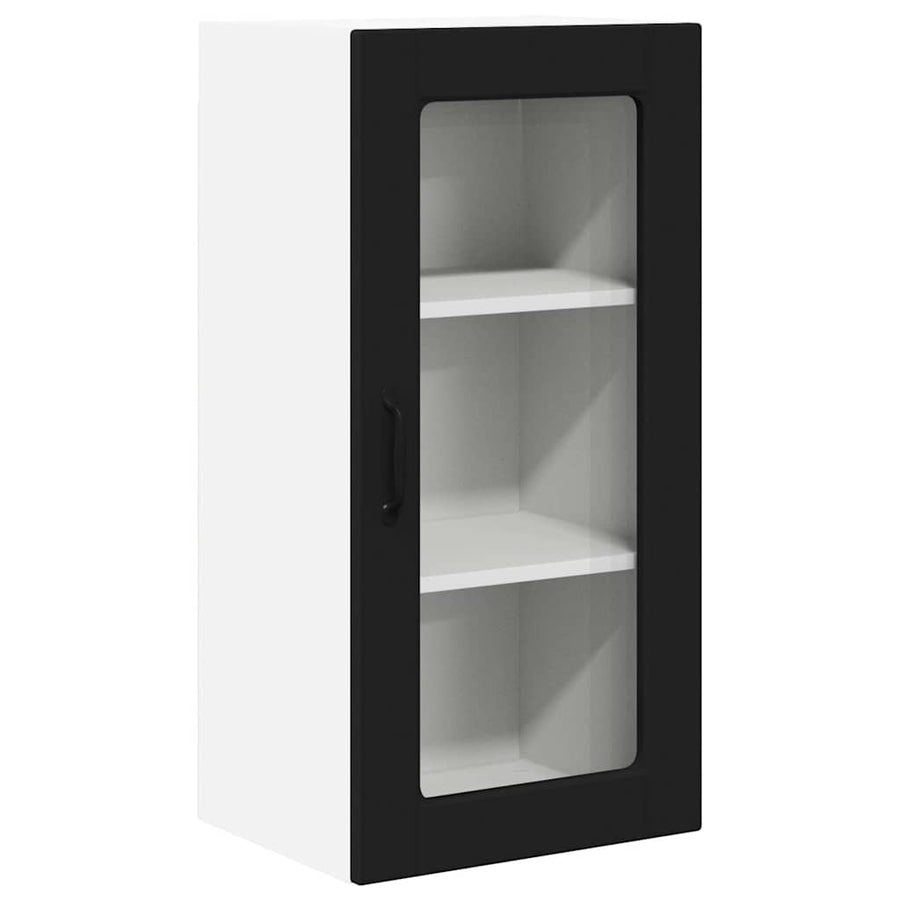 Keukenkast aan de muur 2 pcs Zwart 40 x 31 x 80 cm Bewerkt hout