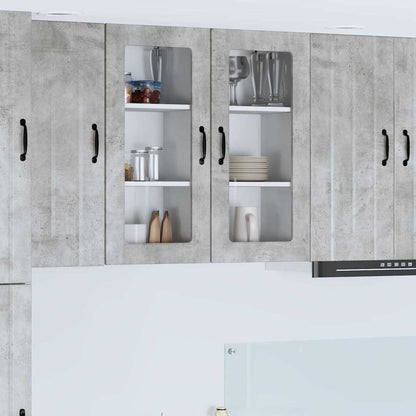 Keukenkast aan de muur Beton Grijs 40 x 31 x 80 cm Bewerkt hout