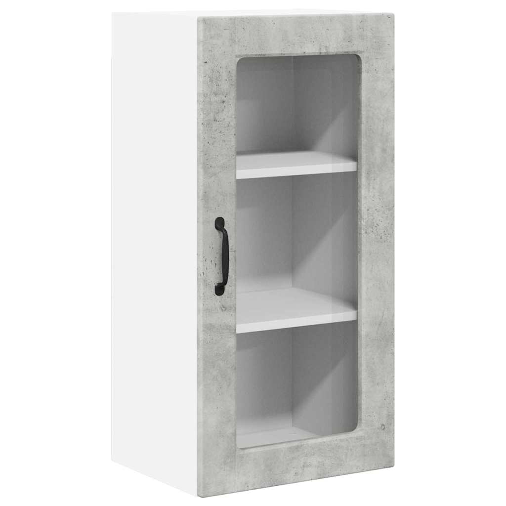Keukenkast aan de muur Beton Grijs 40 x 31 x 80 cm Bewerkt hout