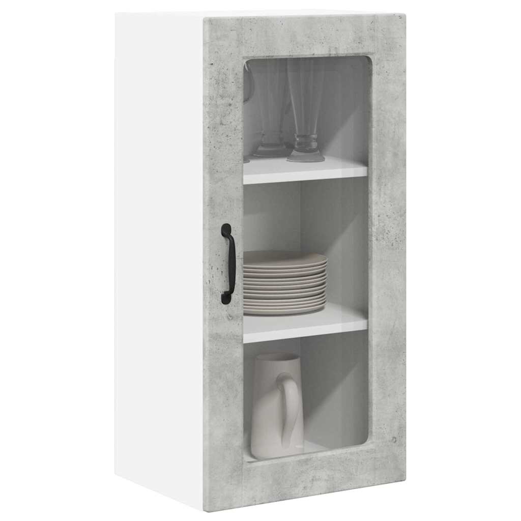 Keukenkast aan de muur Beton Grijs 40 x 31 x 80 cm Bewerkt hout