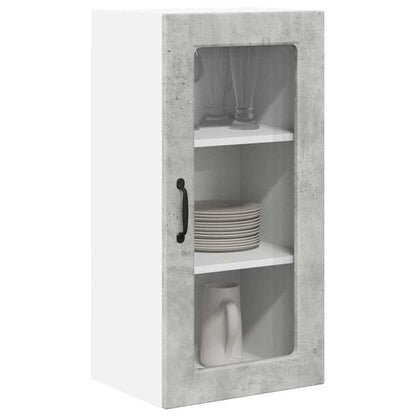 Keukenkast aan de muur Beton Grijs 40 x 31 x 80 cm Bewerkt hout