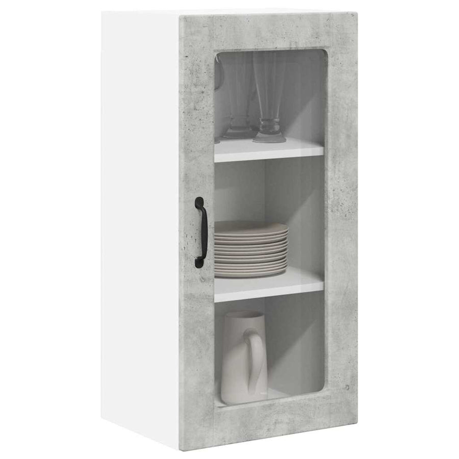 Keukenkast aan de muur Beton Grijs 40 x 31 x 80 cm Bewerkt hout