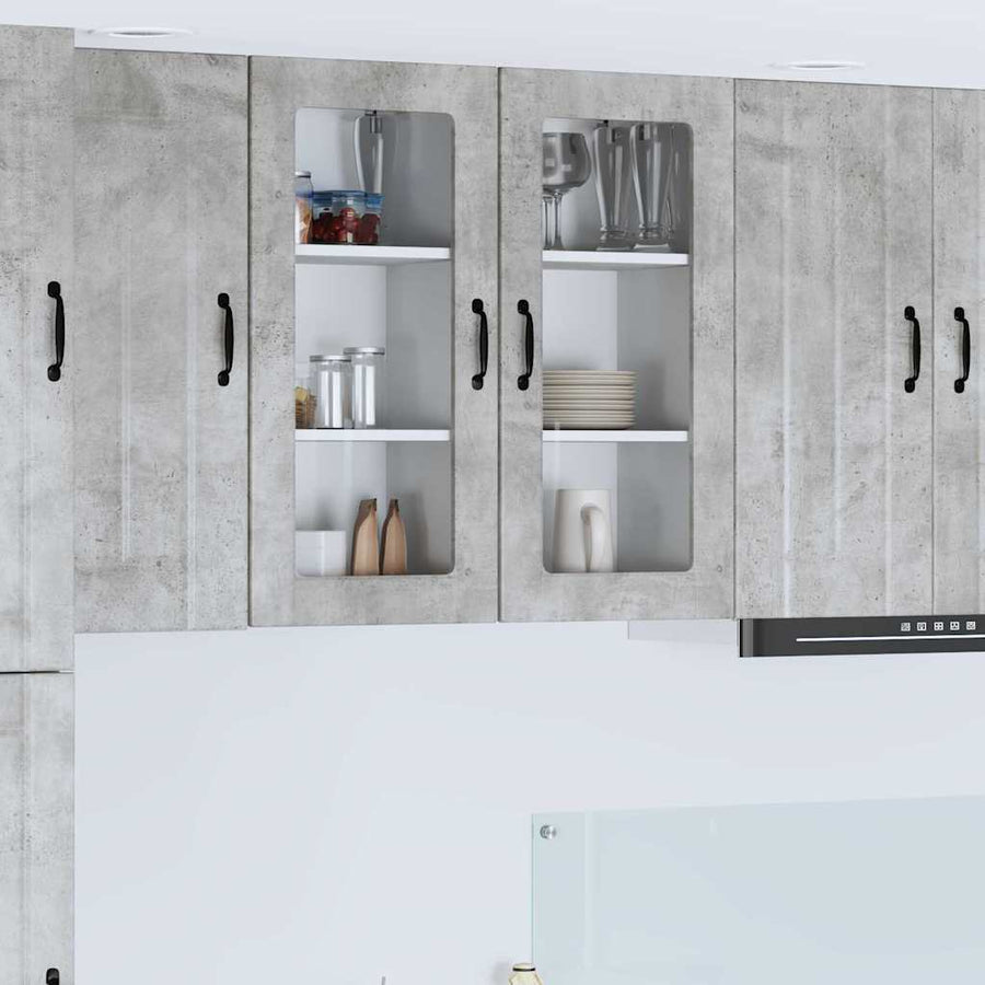 Keukenkast aan de muur 2 pcs Beton Grijs 40 x 31 x 80 cm