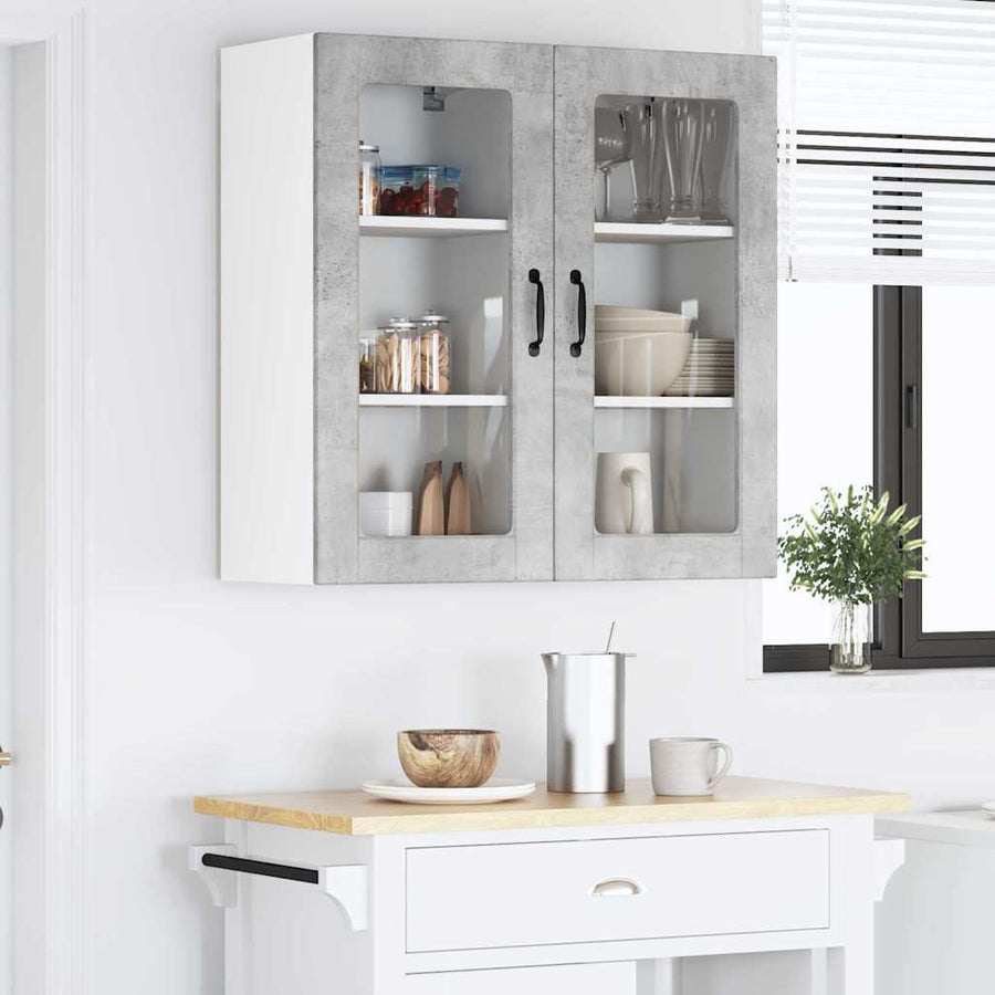 Keukenkast aan de muur 2 pcs Beton Grijs 40 x 31 x 80 cm