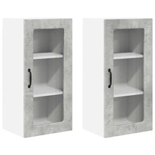 Keukenkast aan de muur 2 pcs Beton Grijs 40 x 31 x 80 cm