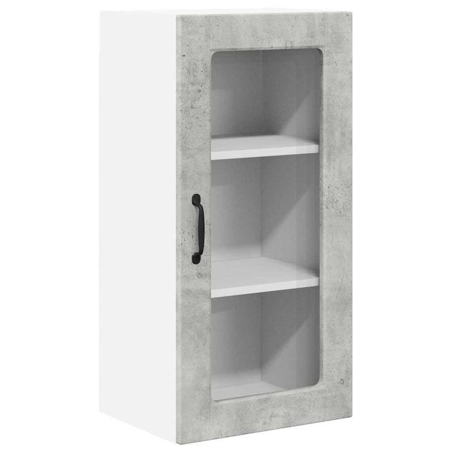 Keukenkast aan de muur 2 pcs Beton Grijs 40 x 31 x 80 cm