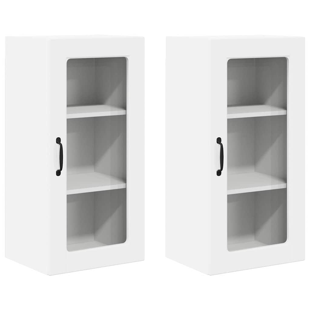 Keukenkast aan de muur 2 pcs Hoogglans wit 40 x 31 x 80 cm