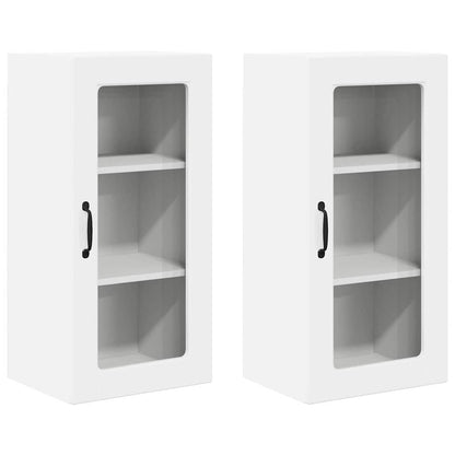 Keukenkast aan de muur 2 pcs Hoogglans wit 40 x 31 x 80 cm
