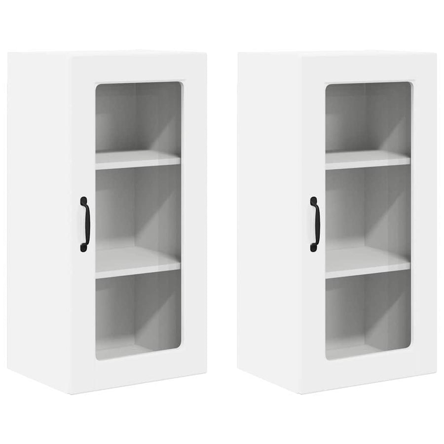 Keukenkast aan de muur 2 pcs Hoogglans wit 40 x 31 x 80 cm