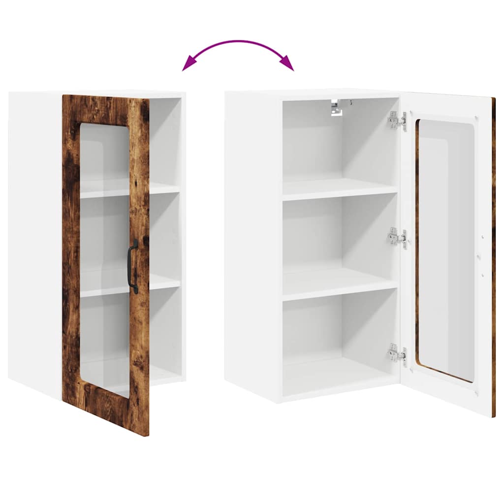Keukenkast aan de muur met plank Gerookt eiken 40 x 31 x 80 cm