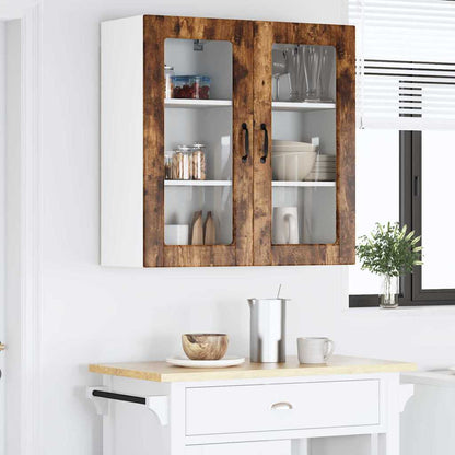 Keukenkast aan de muur 2 pcs Gerookt eiken 40 x 31 x 80 cm