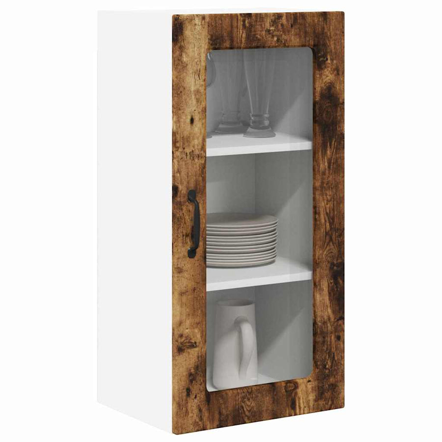 Keukenkast aan de muur 2 pcs Gerookt eiken 40 x 31 x 80 cm