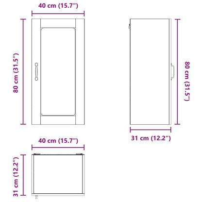 Keukenkast aan de muur 2 pcs Gerookt eiken 40 x 31 x 80 cm