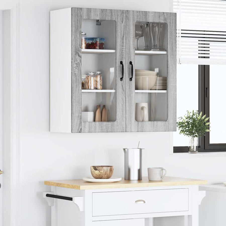 Keukenkast aan de muur met plank Grijs Sonoma 40 x 31 x 80 cm