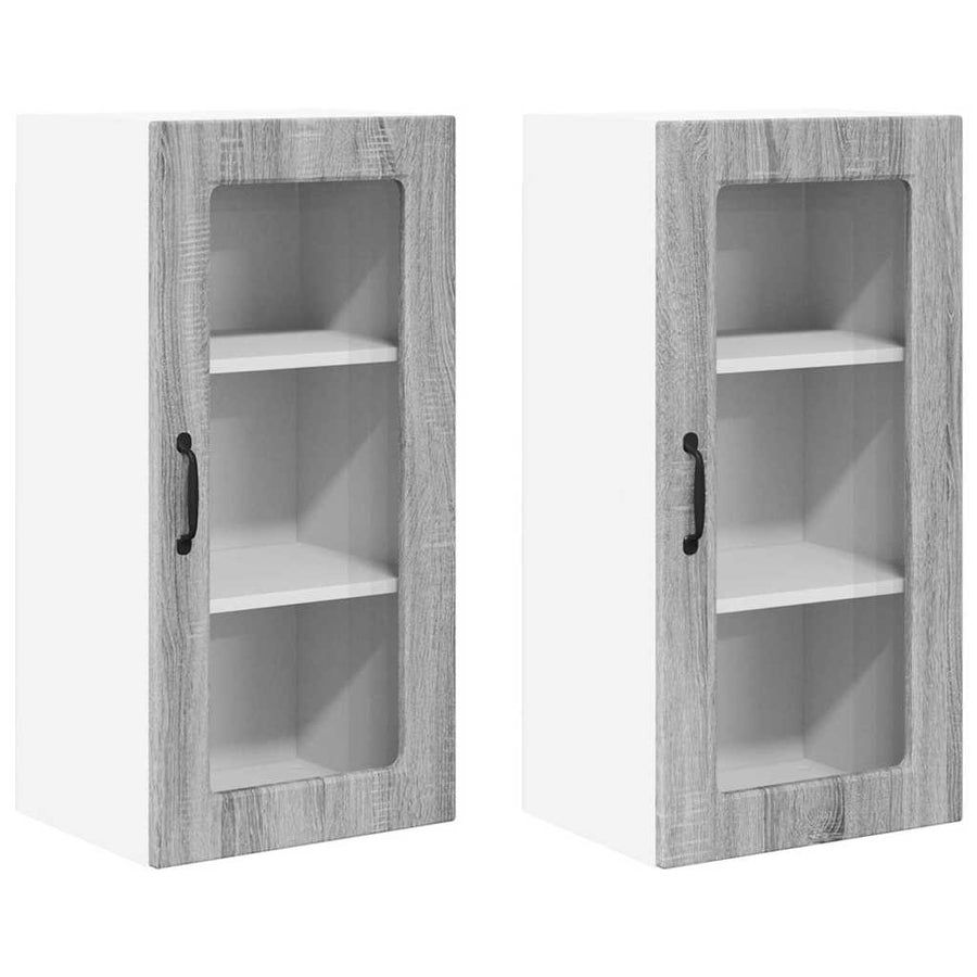 Keukenkast aan de muur 2 pcs Grijs Sonoma 40 x 31 x 80 cm