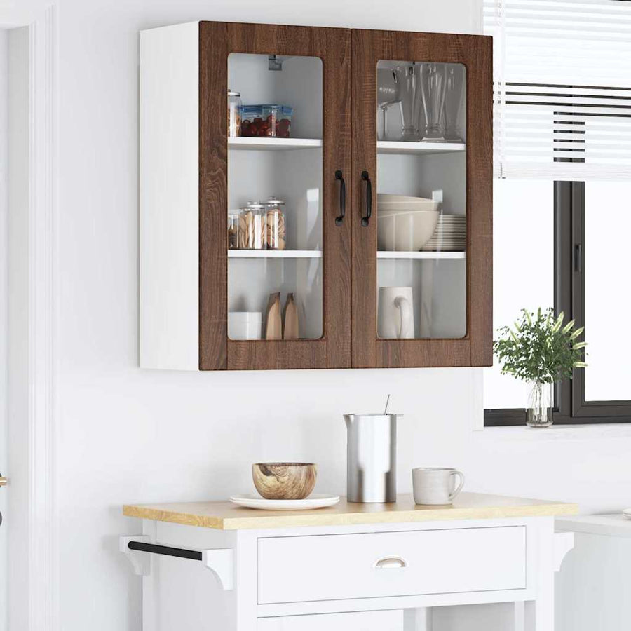 Keukenkast aan de muur Bruin Eiken 40 x 31 x 80 cm Bewerkt hout