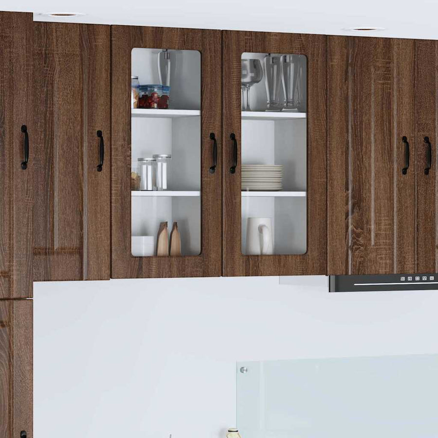 Keukenkast aan de muur 2 pcs Bruin Eiken 40 x 31 x 80 cm