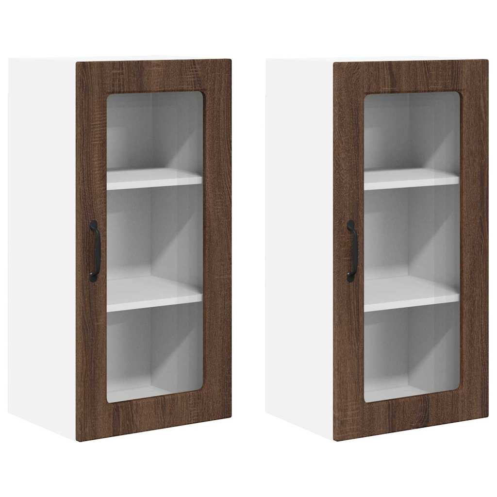 Keukenkast aan de muur 2 pcs Bruin Eiken 40 x 31 x 80 cm