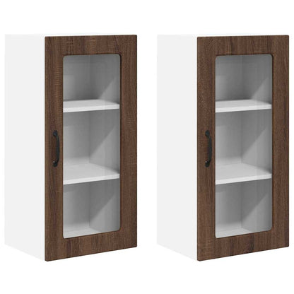 Keukenkast aan de muur 2 pcs Bruin Eiken 40 x 31 x 80 cm