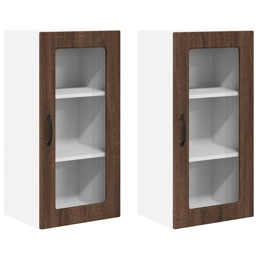 Keukenkast aan de muur 2 pcs Bruin Eiken 40 x 31 x 80 cm