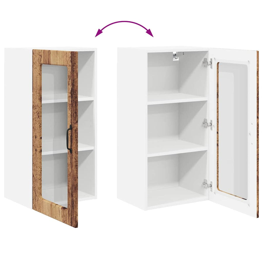 Keukenkast aan de muur met plank 2 pcs Oud Hout 40 x 31 x 80 cm