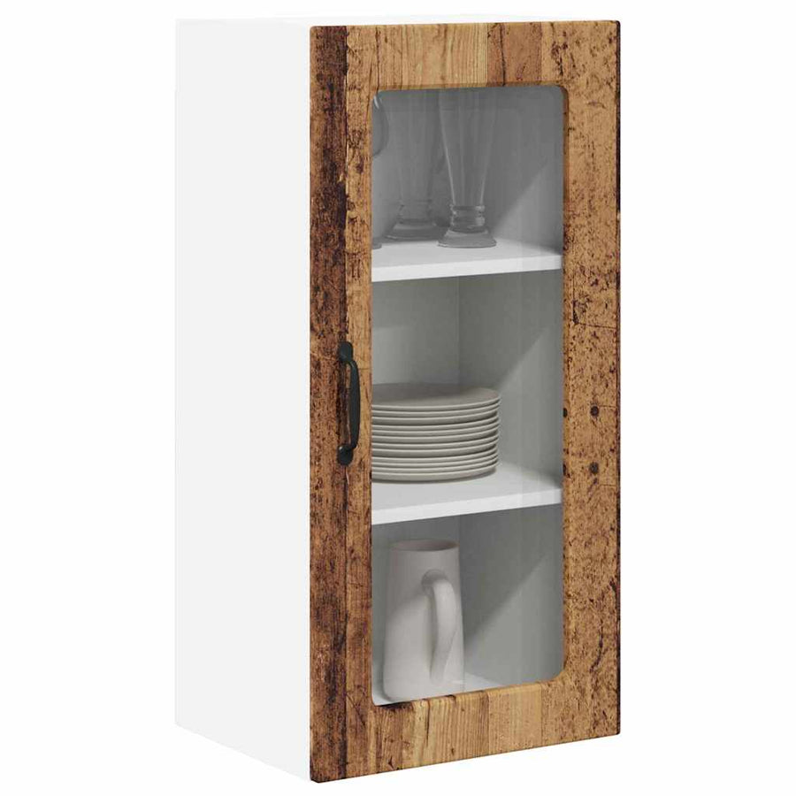 Keukenkast aan de muur met plank 2 pcs Oud Hout 40 x 31 x 80 cm