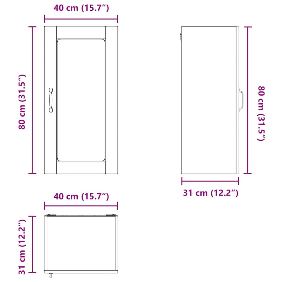 Keukenkast aan de muur 2 pcs Artisan Eiken 40 x 31 x 80 cm