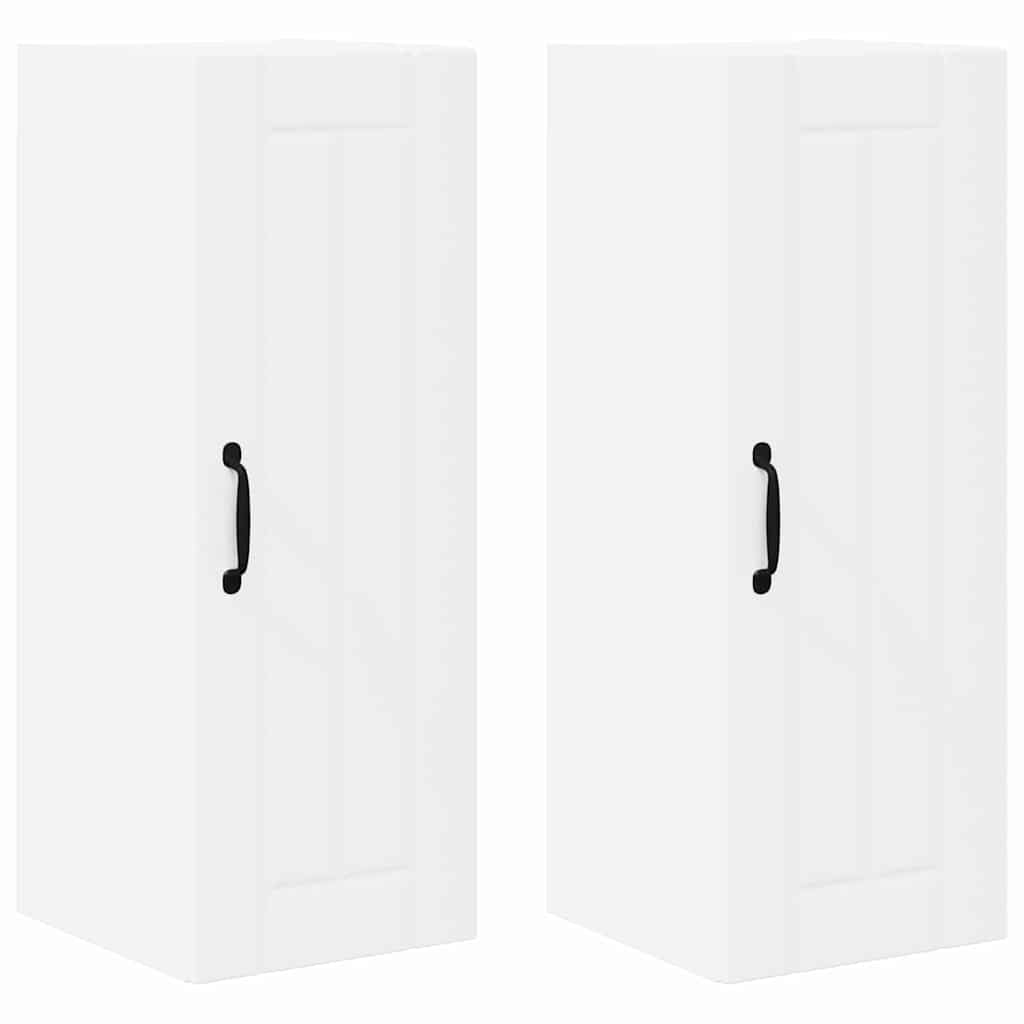 Keukenkast aan de muur 2 pcs Wit 30 x 31 x 80 cm Bewerkt hout