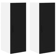 Keukenkast aan de muur 2 pcs Zwart 30 x 31 x 80 cm Bewerkt hout