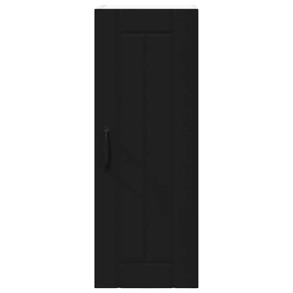 Keukenkast aan de muur 2 pcs Zwart 30 x 31 x 80 cm Bewerkt hout